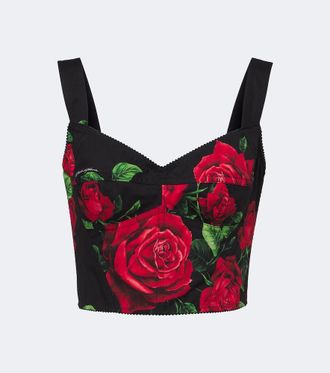 Dolce & Gabbana Floral cotton-blend bustier