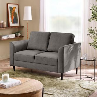 Furniturebox Logan Fabric 2 Seater Sofa in Grey