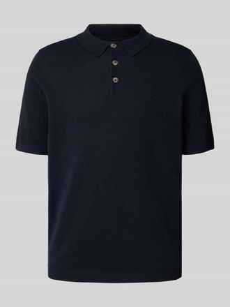 Fynch-Hatton Fynch-Hatton Regular Fit Poloshirt in Strick-Optik in Marine, Gr&ouml;&szlig;e M