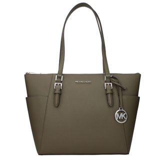 Michael Kors Charlotte Damens Umh&auml;ngetasche Gr&uuml;n/Oliv Leder