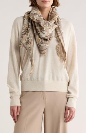 Vince Camuto Floral Jacquard Triangle Scarf in Light Neutral at Nordstrom Rack