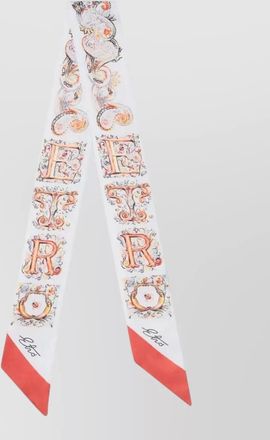 Etro silk paisley logo-print scarf