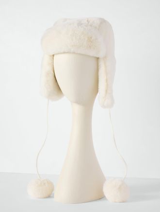 Talbots Faux Fur Trapper Hat - Ivory - 001 Talbots
