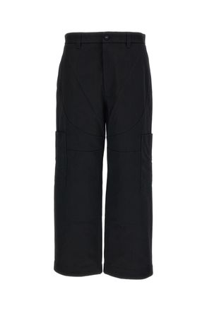 Thom Browne Black Wide Leg Painter Cotton Pants