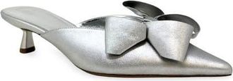 Shushop Nell Pointed Toe Kitten Heel Mule in Silver at Nordstrom, Size 7.5