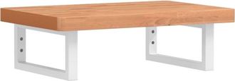 vidaXL Basin Shelf Wall Mounted Steel and Solid Wood Beech Vidaxl