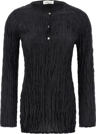 Parosh Black Regular Textured Top