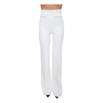Elisabetta Franchi Double-Layer Stretch Crepe Trousers - female - Elisabetta Franchi - Wide Trousers - White - XS - Trousers