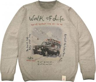 Bob Omkeerbare Ronde Hals Groene Wollen Trui - Heren - Ronde hals truien - Groen - XL - Wol - Truien & Vesten