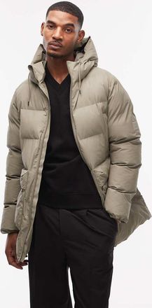 Rains 15210 Alta - Piumino cargo lungo impermeabile verde pallido