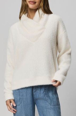 Splendid Rowan Fuzzy Cowl Neck Sweater in White at Nordstrom Rack, Size X-Large