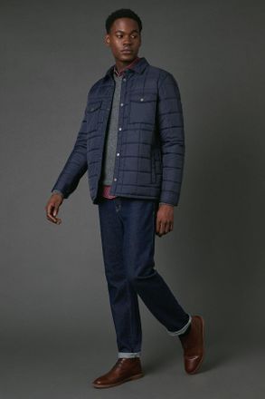 Maine Mens Navy Quilted Jacket Nylon - Size X-Large