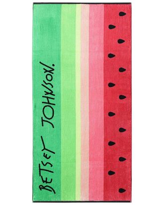 Betsey Johnson Watermelon Stripe Cotton Blend Beach Towel