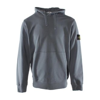 Stone Island Hoodies, male, Blue, XL, Blue Cotton Mens Jumper