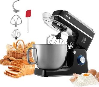 OEM Batidora De Masa De 7,84 L, Batidora De Alimentos Con Cabezal Inclinable De 1400 W Y 6 Velocidades, Taz&oacute;n De Acero Inoxidable, Gancho Para Masa, Para 