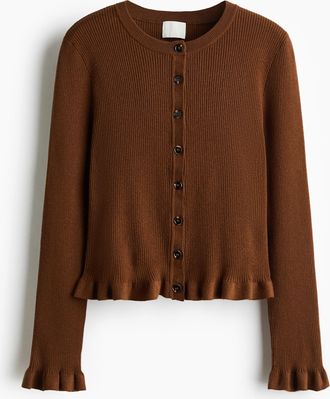 H&M Cardigan in Rippstrick - Beige