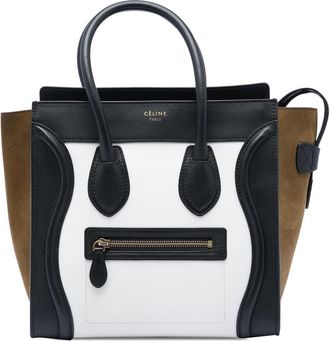 Celine Pre-owned Celine Micro Tricolor Calfskin and Suede Luggage Tote Ladies 4XX4JOI763CUKRK6