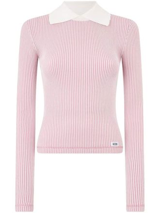 GCDS ribbed sweater - women - Viscose/Nylon - L - Pink