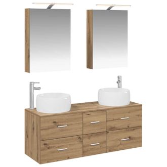 vidaXL Juego De Muebles De Ba&ntilde;o 5 Pcs Roble Artesanal Vidaxl