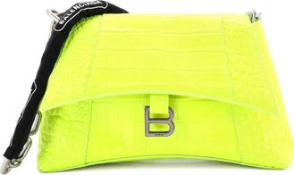 Balenciaga Downtown S Chain-Handle Crocodile Embossed Leather Small shoulder bag - Groen