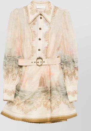 Zimmermann marine rebellion mini dress belt detail