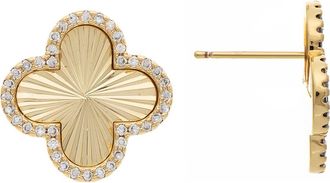 Rivka Friedman Clover CZ Stud Earrings in 18K Gold Clad at Nordstrom Rack