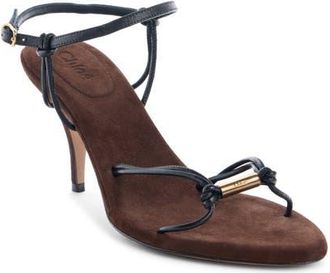 Chlo&eacute; Matilda Knotted Sandal in Black at Nordstrom, Size 36.5