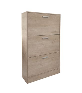 Home Heavenly Home Heavenly - Zapatero Maira, Compacto Y Funcional, En Mdf Con Tiradores Met&aacute;licos Cromo Satinado, Dise&ntilde;o Vertical Para Optim Color: Beige