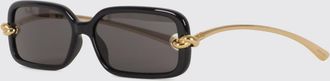 Bottega Veneta Occhiali da sole rettangolari in acetato nero e metallo