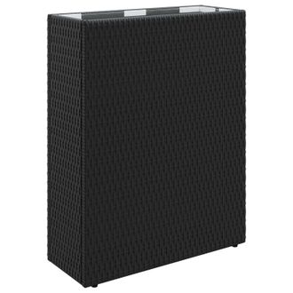 vidaXL Macetero Alto Negro 55 X 22 X 70 Cm Rat&aacute;n Sint&eacute;tico Vidaxl