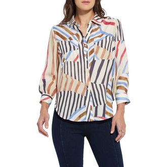 Lyss&eacute; Yesenia Stripe Utility Button-Up Shirt in Stripe Art at Nordstrom Rack, Size X-Small