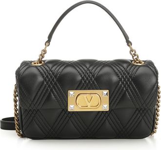 Valentino Garavani Small Top Handle Bag Quiltie 67 Nappa Deluxe/a. brass Logo-pall. studs-ant