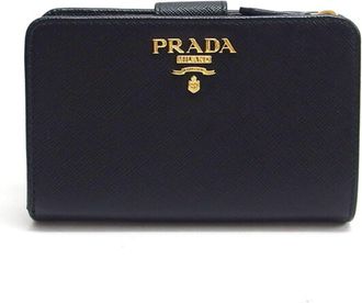 Prada Saffiano Black Nero Leather Wallet (Bi-Fold) (Pre-Owned)