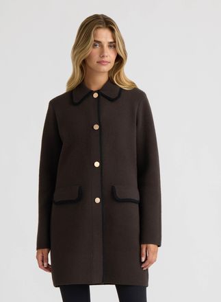 NVLT Womens Mink Eyelash Coatigan with Contrast Edge
