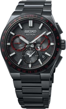 Seiko Astron GPS Solar Limited Edition Perpetual World Time GMT Black Dial Mens Watch SSH137