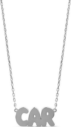 SHYMI Bubble Letter Script Pendant Necklace in Silver at Nordstrom