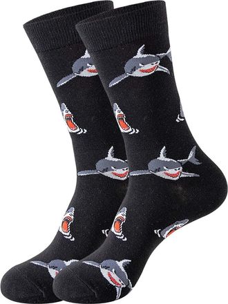 Generic Unisex Ocean Sharks Black Novelty Socks One Size UK 6-10 EU 40-45