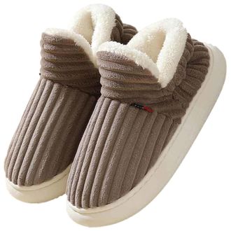 Generic Slippers Women Ladies Clouds Bootie Corduroy Warm with Cozy Memory Foam Winter Anti-Slip House Shoes Indoor And Outdoor Fleece Lining Fluffy Boots The