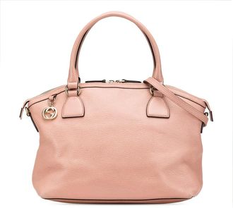 Gucci Pre-owned Gucci Medium Leather GG Charm Dome Satchel Ladies OEQR442T3KAY24CN