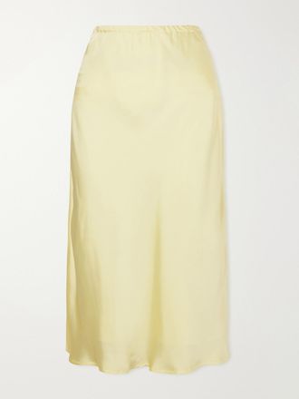 Jil Sander Gonna Midi In Raso - Giallo