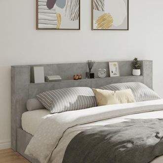 vidaXL Cabecero De Cama Con Luz Led Gris Hormig&oacute;n 220x16,5x103,5 Cm Vidaxl