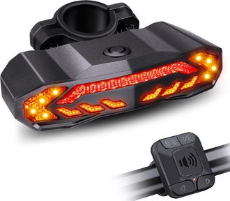 OEM Luz Trasera Inteligente Para Bicicleta Con Intermitentes, Claxon Con Mando A Distancia, Luz Trasera Recargable, Resistente Al Agua, Funci&oacute;n De Encendi