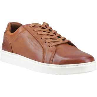 Hush Puppies Madden Leather Mens Tan Trainers - Size UK 11