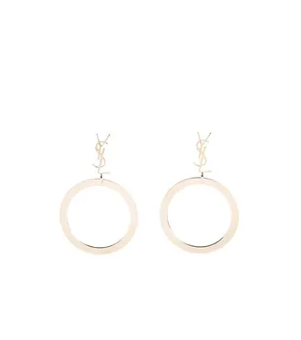 Saint Laurent Golden Logo Drop Earrings