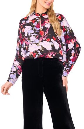 Ted Baker Alicia Floral Dolman Sleeve Top in Rich Black at Nordstrom, Size X-Small