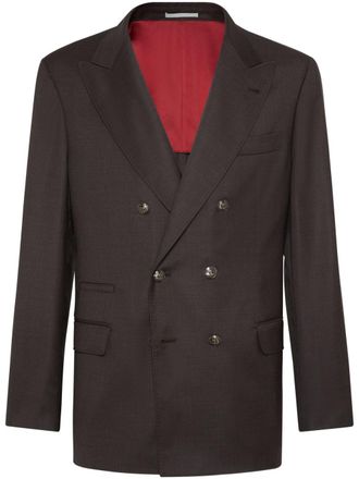 Brunello Cucinelli Blazer met dubbele rij knopen - Bruin