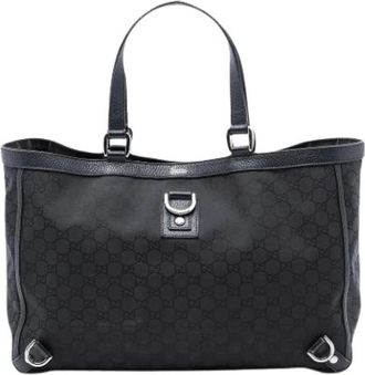 Gucci Pre-owned Tote Bags, female, Black, Size: ONE SIZE Pre-owned Canvas Tote