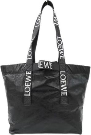 Loewe Pre-owned Fold Shopper Paper Calf Bag - Dames - Vintage Shopper - Zwart - ONE Size - Leer - Vintage