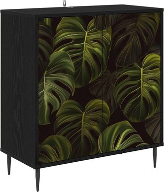 vidaXL Aparador Elburg Roble Negro 69 X 33 X 76 Cm Vidaxl