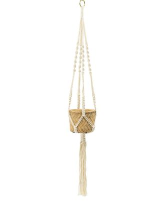 A&B Home Woven Design Outdoor Planter With Macrame Hanger